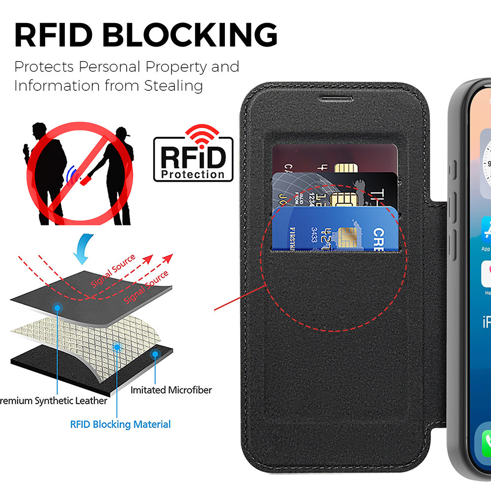 Θήκη MagSafe για Apple iPhone 17 Pro Max, Techsuit, SmartMag Book, Ροζ