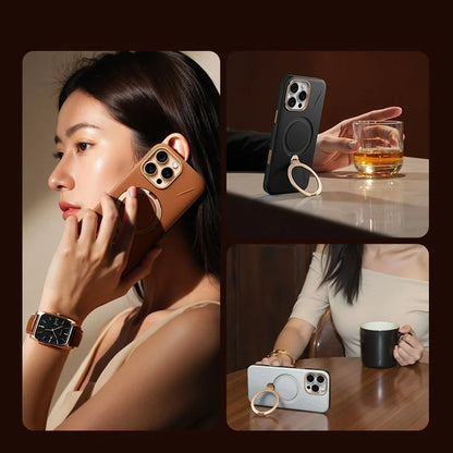 Θήκη MagSafe για Apple iPhone 17 Pro Max, Torras, QPRO Leather, Καφέ