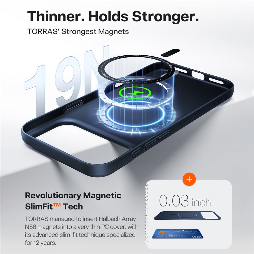 Θήκη MagSafe για Apple iPhone 17 Pro Max, Torras, SlimFit, Μπλε