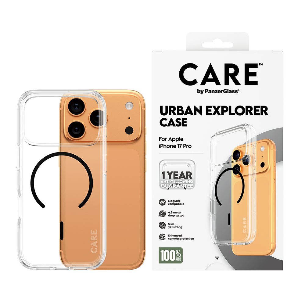 Θήκη MagSafe για Apple iPhone 17 Pro, PanzerGlass, Care Urban Explorer, Διαφανής Μαύρη