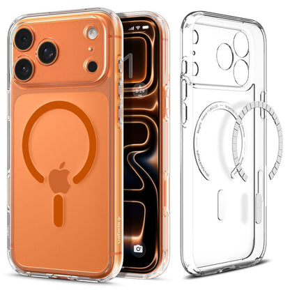 Θήκη MagSafe για Apple iPhone 17 Pro, Spigen, Ultra Hybrid, Διάφανη Πορτοκαλί ACS11112