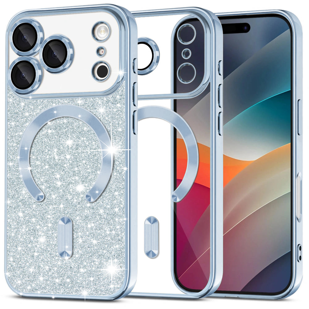 Θήκη MagSafe για Apple iPhone 17 Pro, Techsuit, Luxury Glitter, Bleu