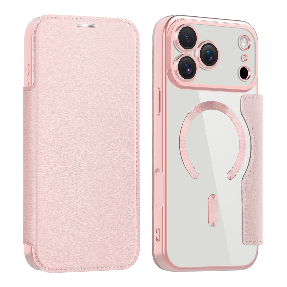 Θήκη MagSafe για Apple iPhone 17 Pro, Techsuit, SmartMag Book, Ροζ