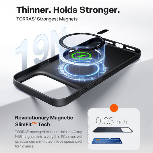 Θήκη MagSafe για Apple iPhone 17 Pro, Torras, SlimFit, Μαύρη