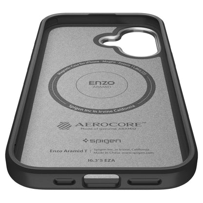 MagSafe Case for Apple iPhone 17, Spigen, Enzo Aramid T, Black Silver