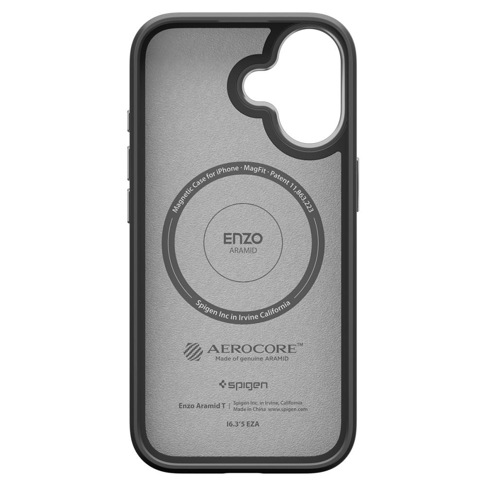 MagSafe Case for Apple iPhone 17, Spigen, Enzo Aramid T, Black Silver