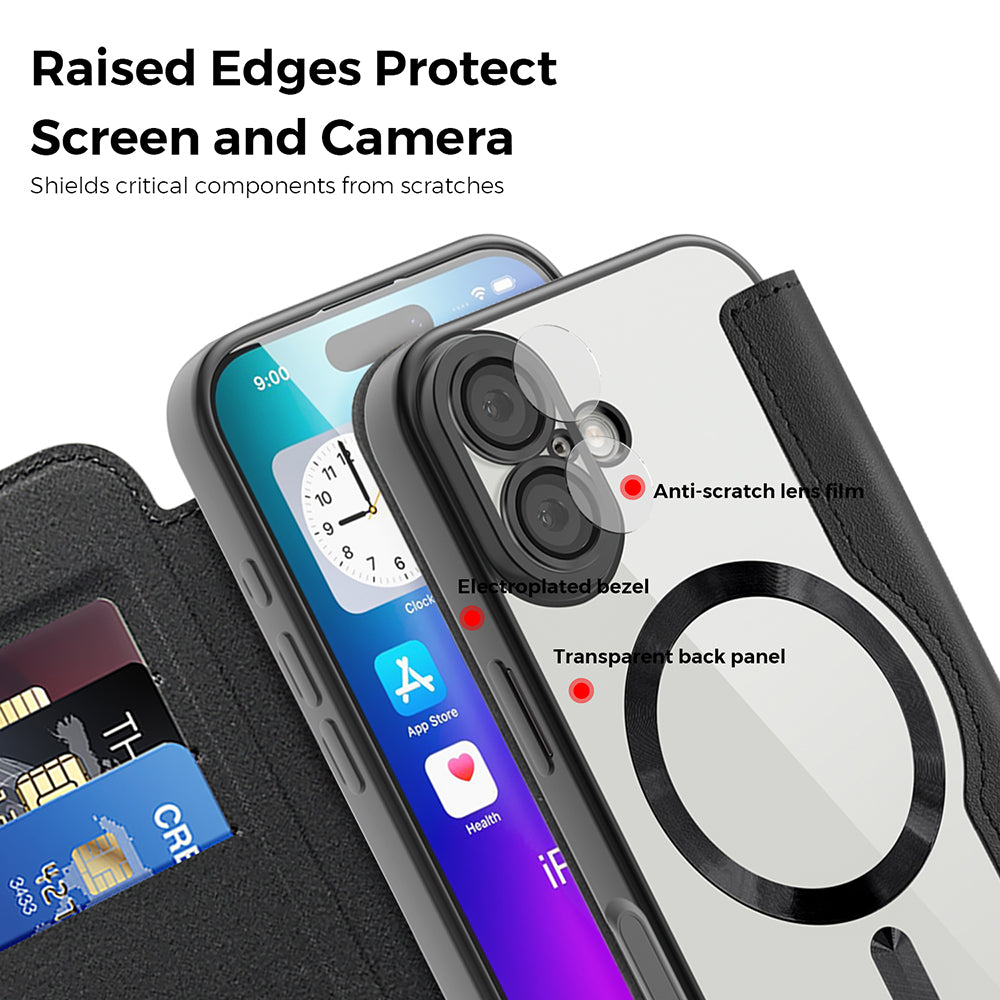 Θήκη MagSafe για Apple iPhone 17, Techsuit, SmartMag Book, Μπλε