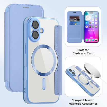 Θήκη MagSafe για Apple iPhone 17, Techsuit, SmartMag Book, Μπλε