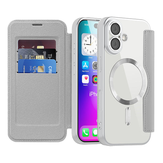 Θήκη MagSafe για Apple iPhone 17, Techsuit, SmartMag Book, Γκρι