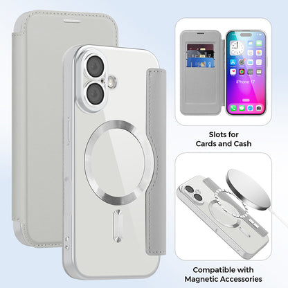 Θήκη MagSafe για Apple iPhone 17, Techsuit, SmartMag Book, Γκρι