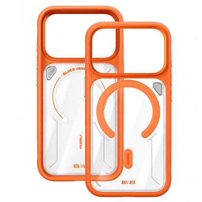 Θήκη MagSafe για Apple iPhone 18 Pro / 17 Pro, Blueo, βάση απαγωγής θερμότητας, σατινέ διάφανη πορτοκαλί