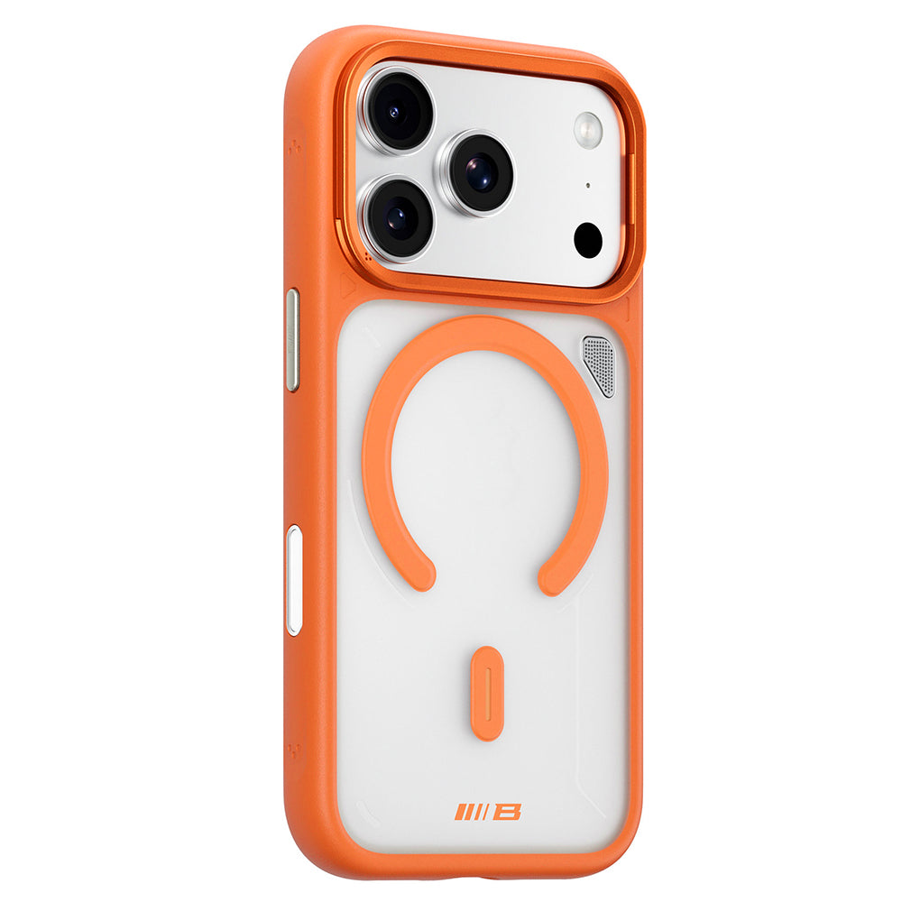 Θήκη MagSafe για Apple iPhone 18 Pro / 17 Pro, Blueo, βάση απαγωγής θερμότητας, σατινέ διάφανη πορτοκαλί