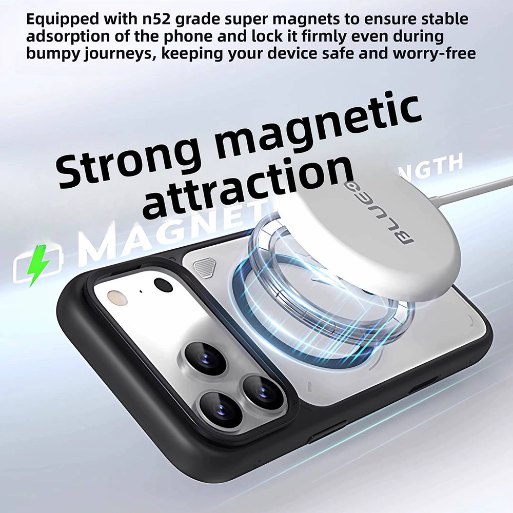 Θήκη MagSafe για Apple iPhone 18 Pro / 17 Pro, Blueo, βάση απαγωγής θερμότητας, σατινέ διάφανη πορτοκαλί