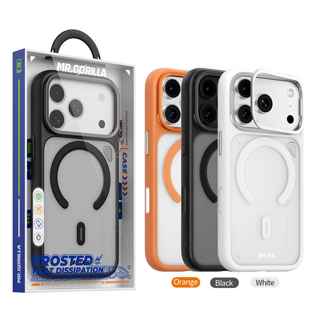 Θήκη MagSafe για Apple iPhone 18 Pro / 17 Pro, Blueo, βάση απαγωγής θερμότητας, σατινέ διάφανη πορτοκαλί