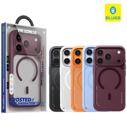 Θήκη MagSafe για Apple iPhone 18 Pro / 17 Pro, Blueo, Heat Dissipation Stand, Σατινέ μπορντό