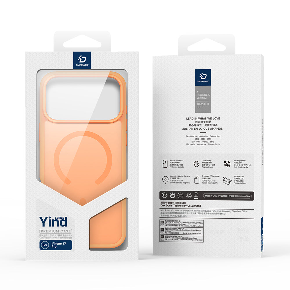 Θήκη MagSafe για Apple iPhone 18 Pro / 17 Pro, DUX DUCIS, Yind, Πορτοκαλί