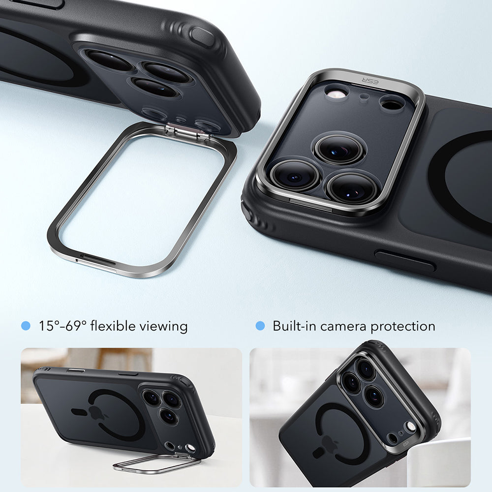 Θήκη MagSafe για Apple iPhone 18 Pro / 17 Pro, ESR, Classic Hybrid Kickstand, Μαύρη Σατινέ