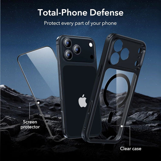 Θήκη MagSafe για Apple iPhone 18 Pro / 17 Pro, ESR, Classic Hybrid με Προστατευτικό Οθόνης, Μαύρη Διαφανής