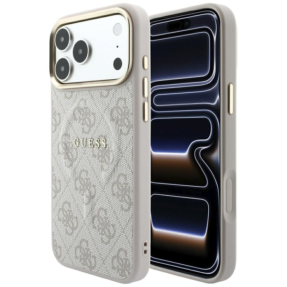 MagSafe Case for Apple iPhone 18 Pro / 17 Pro, Guess, 4G Embossed Classic, Pink