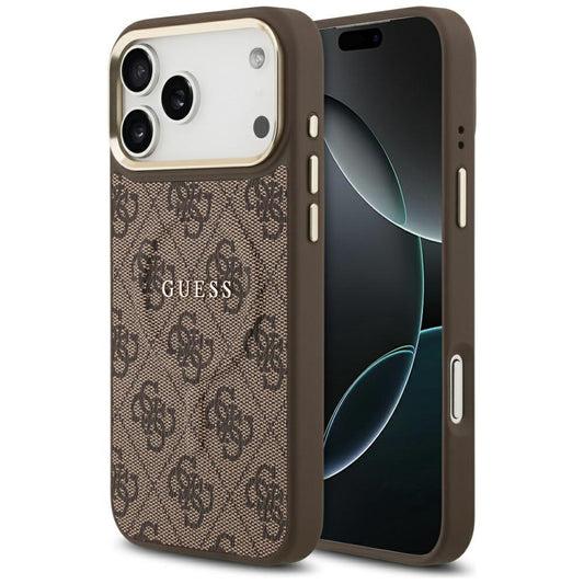 Θήκη MagSafe για Apple iPhone 18 Pro / 17 Pro, Guess, 4G Εμφανές Δαχτυλίδι Κλασικό Λογότυπο, Καφέ