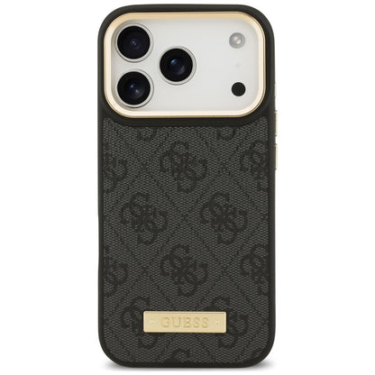 MagSafe Case for Apple iPhone 18 Pro / 17 Pro, Guess, 4G Logo Plate, Black