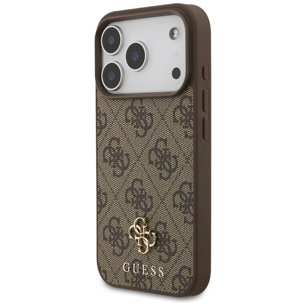 MagSafe Case for Apple iPhone 18 Pro / 17 Pro, Guess, 4G Small and Classic, Brown