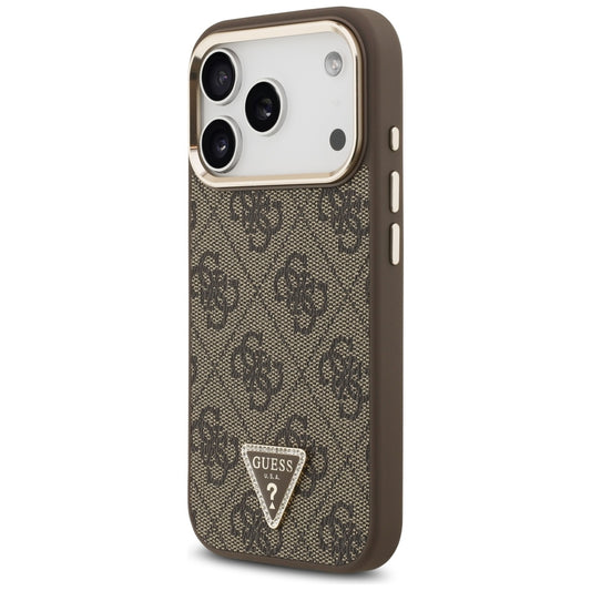Θήκη MagSafe για Apple iPhone 18 Pro / 17 Pro, Guess, 4G Triangle Logo, Καφέ