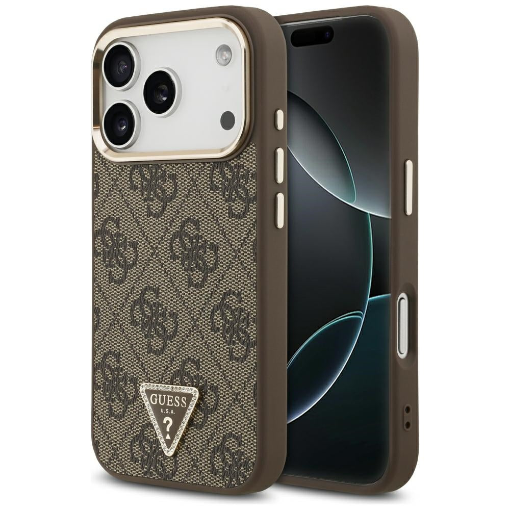 Θήκη MagSafe για Apple iPhone 18 Pro / 17 Pro, Guess, 4G Triangle Logo, Καφέ
