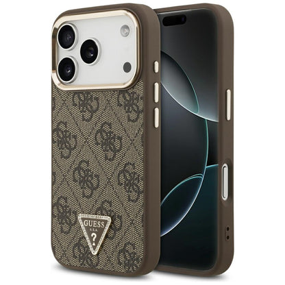 Θήκη MagSafe για Apple iPhone 18 Pro / 17 Pro, Guess, 4G Triangle Logo, Καφέ