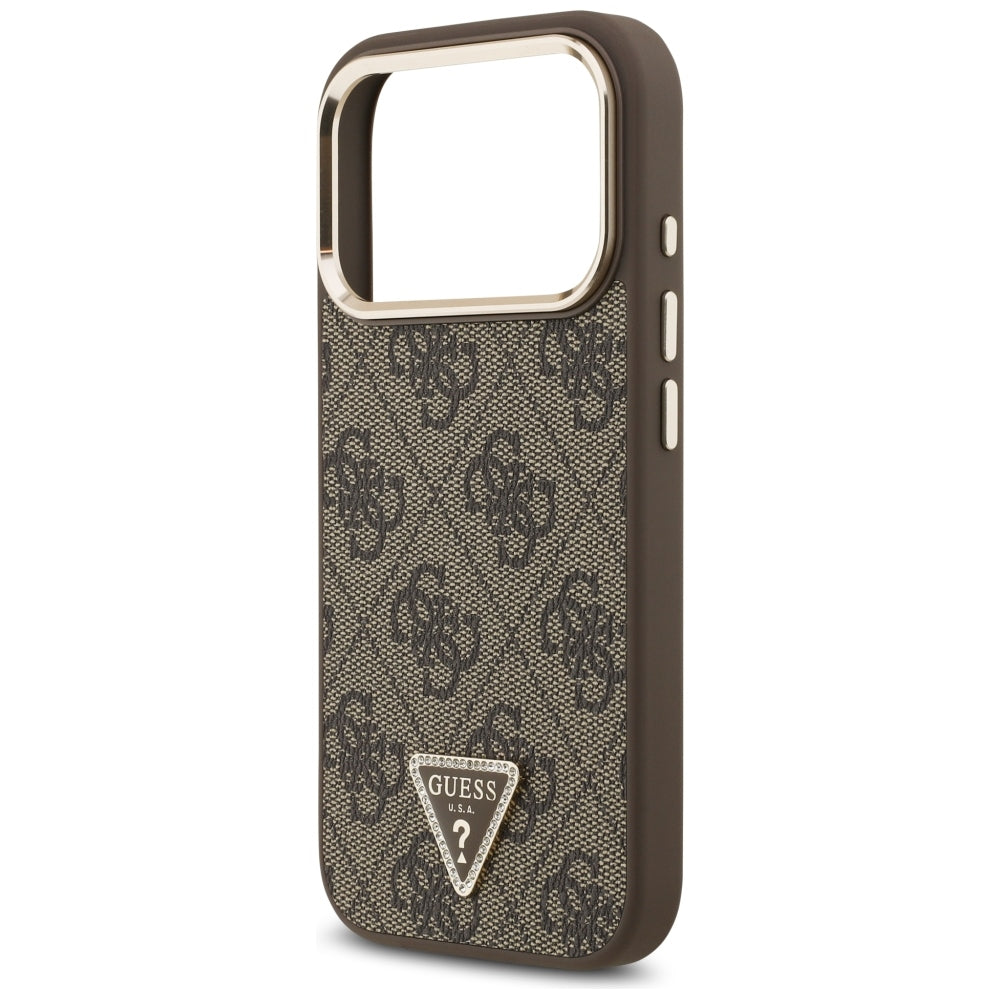 Θήκη MagSafe για Apple iPhone 18 Pro / 17 Pro, Guess, 4G Triangle Logo, Καφέ