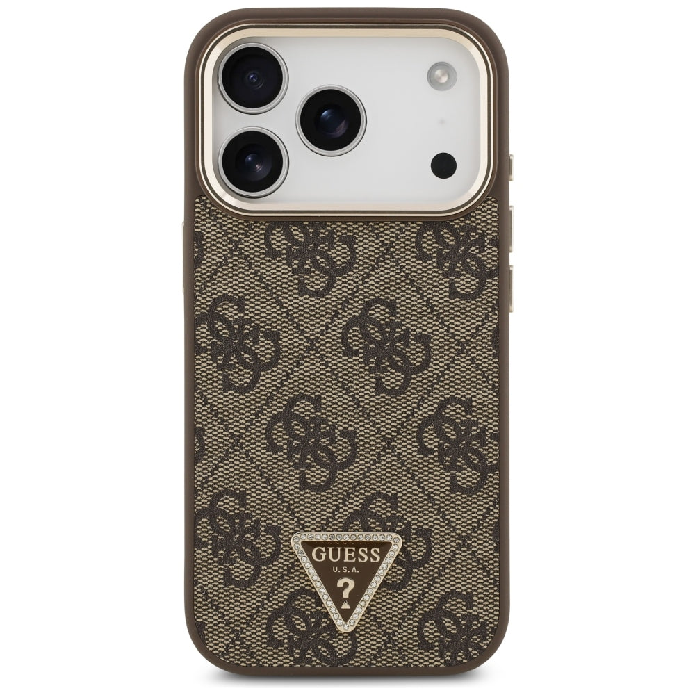 Θήκη MagSafe για Apple iPhone 18 Pro / 17 Pro, Guess, 4G Triangle Logo, Καφέ