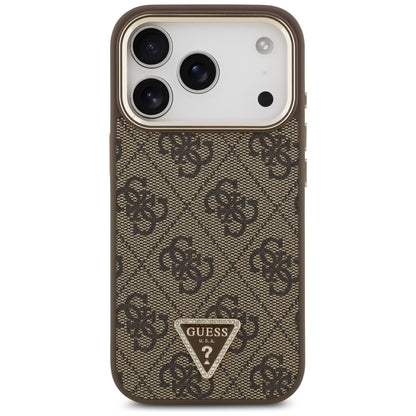 Θήκη MagSafe για Apple iPhone 18 Pro / 17 Pro, Guess, 4G Triangle Logo, Καφέ