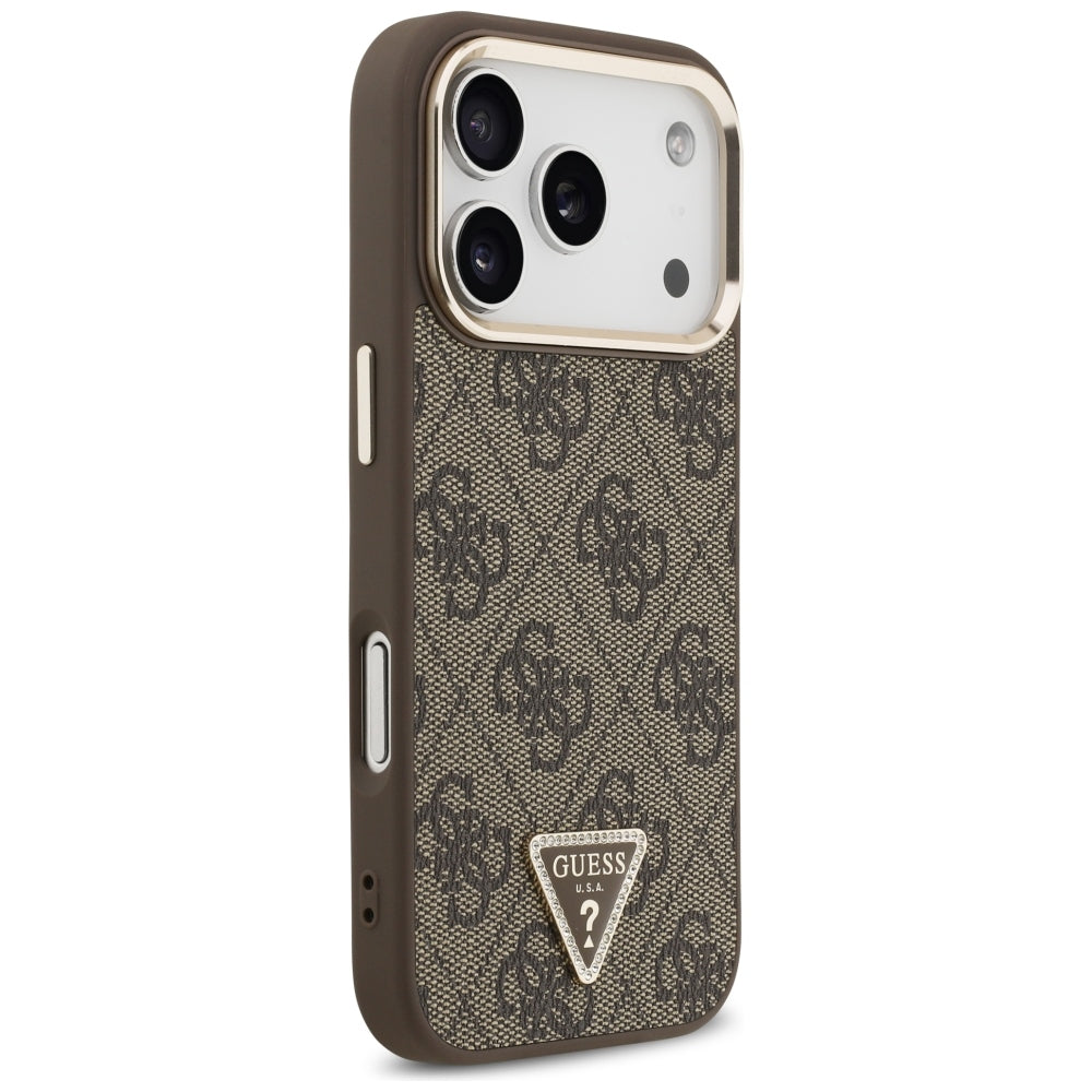 Θήκη MagSafe για Apple iPhone 18 Pro / 17 Pro, Guess, 4G Triangle Logo, Καφέ