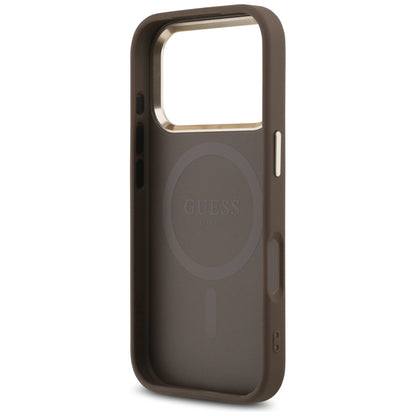 Θήκη MagSafe για Apple iPhone 18 Pro / 17 Pro, Guess, 4G Triangle Logo, Καφέ