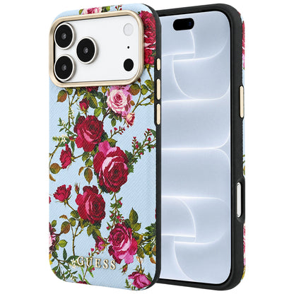 Θήκη MagSafe για Apple iPhone 18 Pro / 17 Pro, Guess, Blossom Roses Print, Μπλε