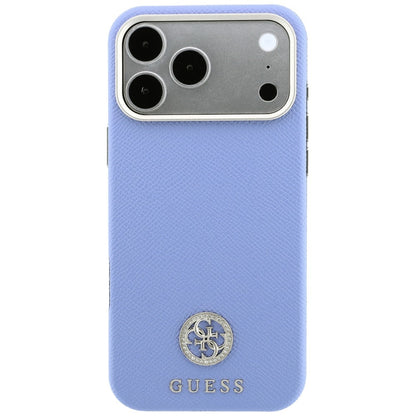 MagSafe Case for Apple iPhone 18 Pro / 17 Pro, Guess, Grained Round Strass Logo, Blue