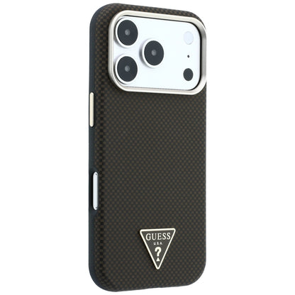 MagSafe Case for Apple iPhone 18 Pro / 17 Pro, Guess, Kevlar Triangle Logo, Brown