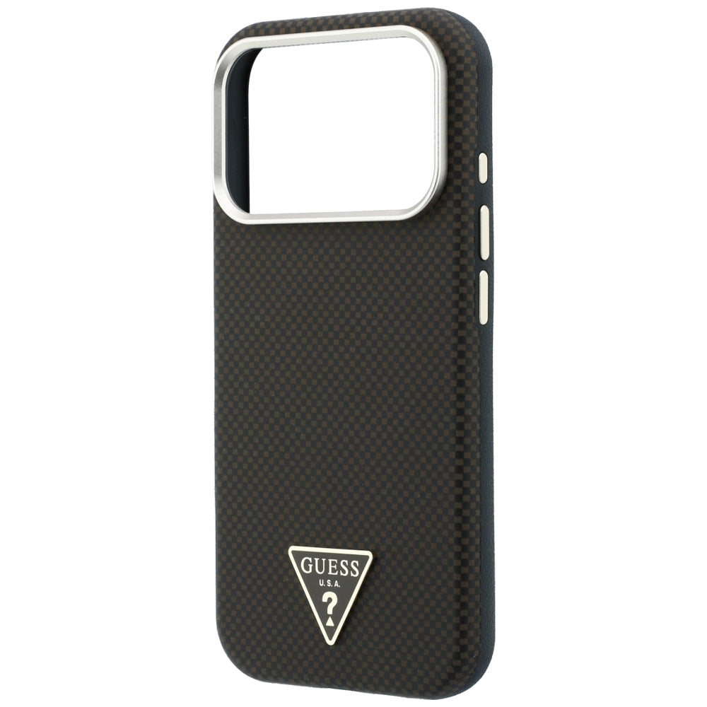 MagSafe Case for Apple iPhone 18 Pro / 17 Pro, Guess, Kevlar Triangle Logo, Brown