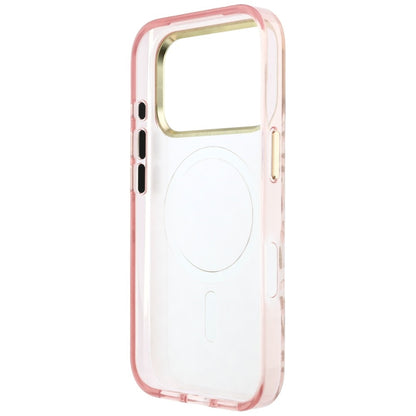 Θήκη MagSafe για Apple iPhone 18 Pro / 17 Pro, Guess, Leopard Glitter Triangle Logo, Ροζ