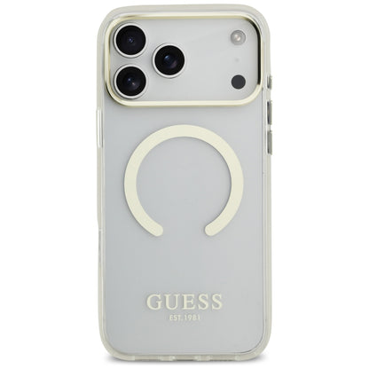 MagSafe Case for Apple iPhone 18 Pro / 17 Pro, Guess, Metal Outline, Gold