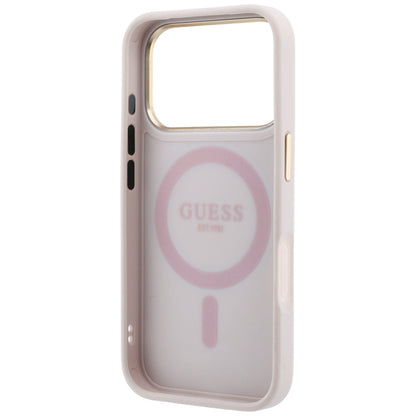 MagSafe Case for Apple iPhone 18 Pro / 17 Pro, Guess, Ring Stand 360 4G Classic Logo, Pink