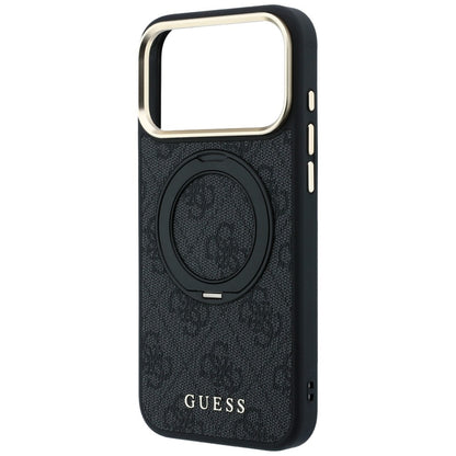 Θήκη MagSafe για Apple iPhone 18 Pro / 17 Pro, Guess, Ring Stand Classic Logo, Μαύρη