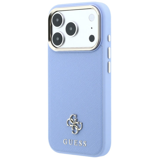 Θήκη MagSafe για Apple iPhone 18 Pro / 17 Pro, Guess, Saffiano Small 4G Classic, Bleu