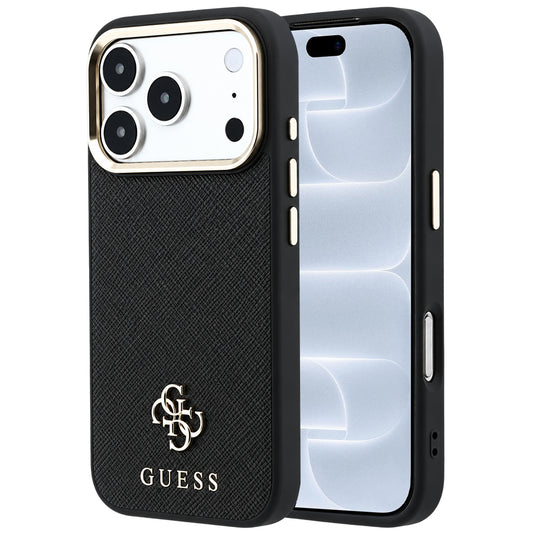 Θήκη MagSafe για Apple iPhone 18 Pro / 17 Pro, Guess, Saffiano Small 4G Classic, Μαύρο
