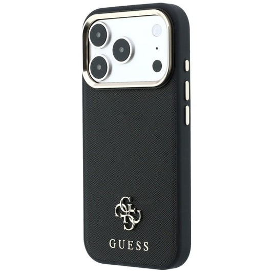 Θήκη MagSafe για Apple iPhone 18 Pro / 17 Pro, Guess, Saffiano Small 4G Classic, Μαύρο