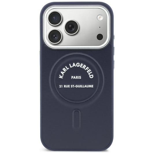 Θήκη MagSafe για Apple iPhone 18 Pro / 17 Pro, Karl Lagerfeld, Embossed Open Ring RSG Logo, Μπλε