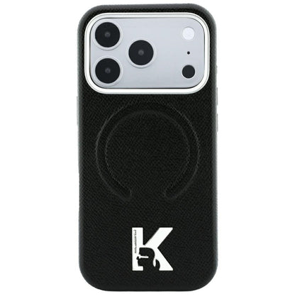 Θήκη MagSafe για Apple iPhone 18 Pro / 17 Pro, Karl Lagerfeld, Grained Embossed Ring, Μαύρη