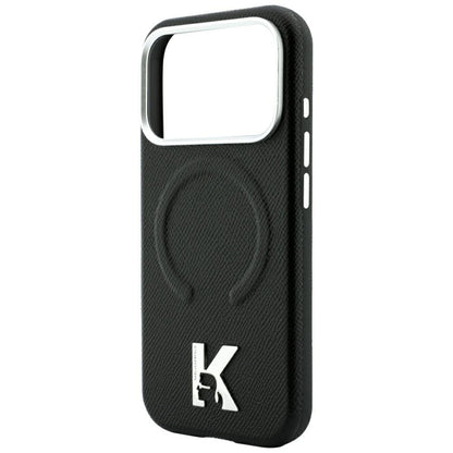 Θήκη MagSafe για Apple iPhone 18 Pro / 17 Pro, Karl Lagerfeld, Grained Embossed Ring, Μαύρη