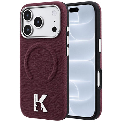 Θήκη MagSafe για Apple iPhone 18 Pro / 17 Pro, Karl Lagerfeld, Grained Embossed Ring, Βυσσινί