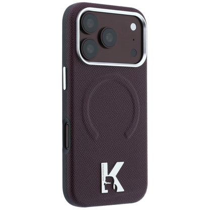 Θήκη MagSafe για Apple iPhone 18 Pro / 17 Pro, Karl Lagerfeld, Grained Embossed Ring, Βυσσινί